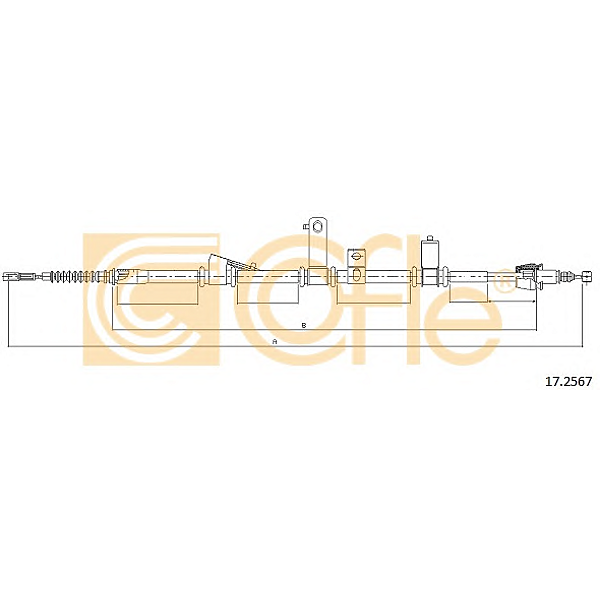COFLE 92.17.2567 трос ручника задний левый l1878 / 1650\ Santa fe (Санта фе) 2.7i / 2.2crdi 06