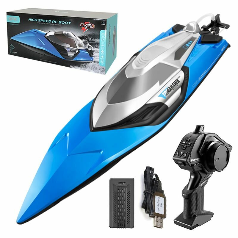 Скоростной катер 4DRC Tomahawk S2 одновинтовой на радиоуправлении (серо-синий)