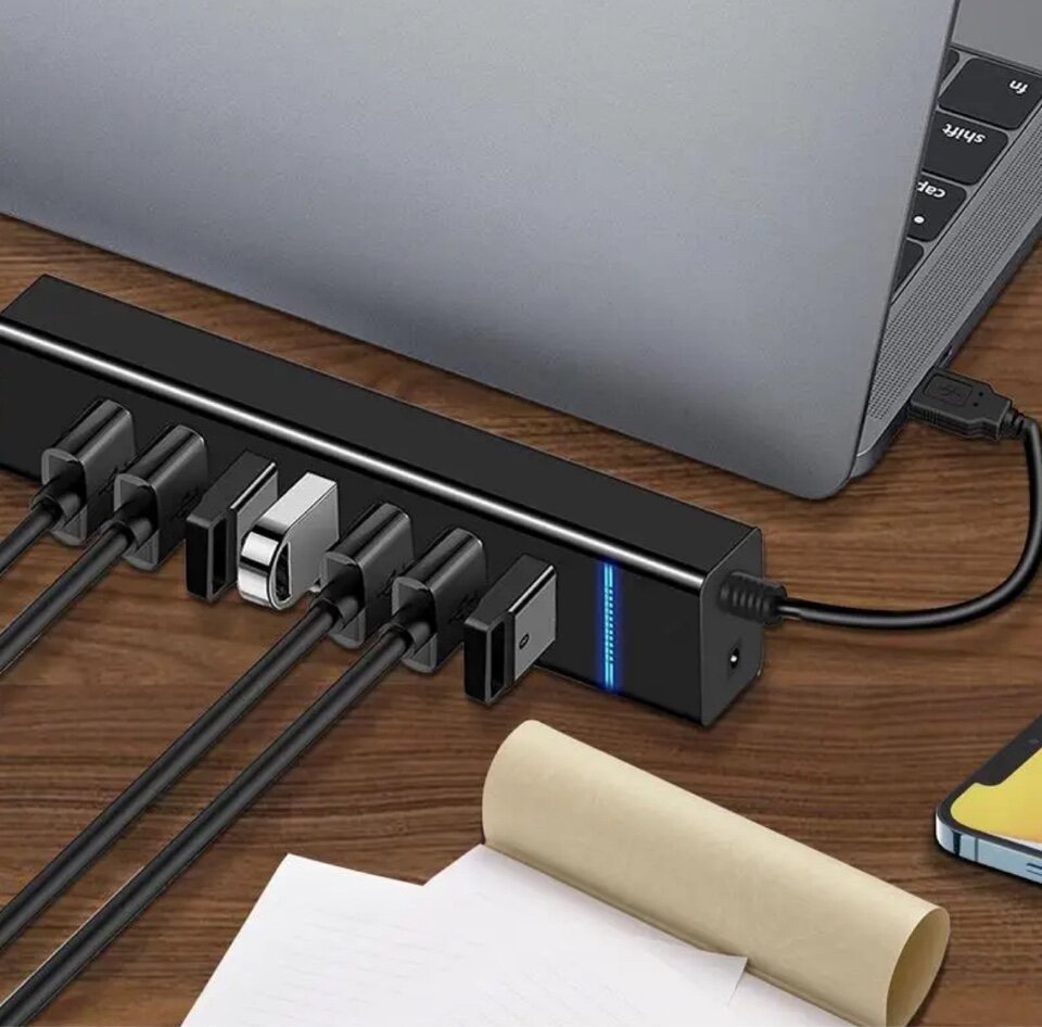 Концентратор USB HUB 7xUSB 20 F в USB 30