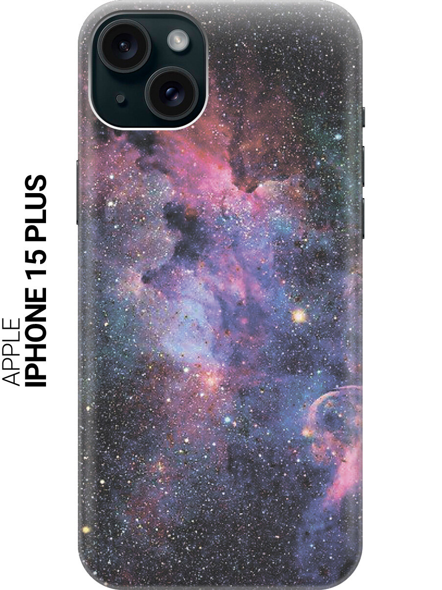 Силиконовый чехол на Apple iPhone 15 Plus / Эпл Айфон 15 Плюс с рисунком "Открытый космос"