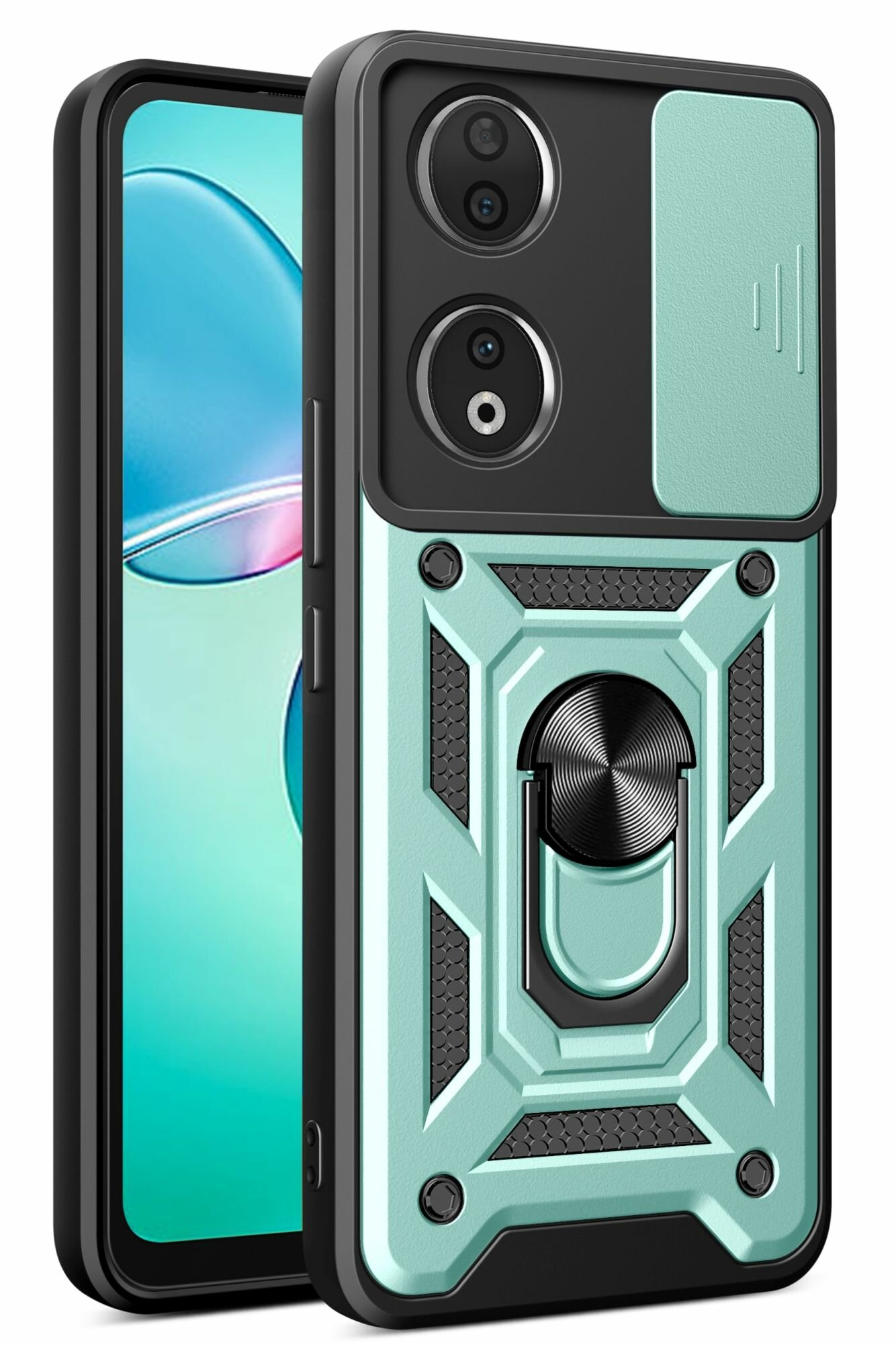 Чехол противоударный для Honor 90 / Хонор 90 с защитой камеры armors (Зеленый)