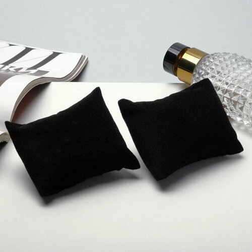 Подушка для украшений 8*6.5*3.5 см, цвет чёрный, 2 шт.