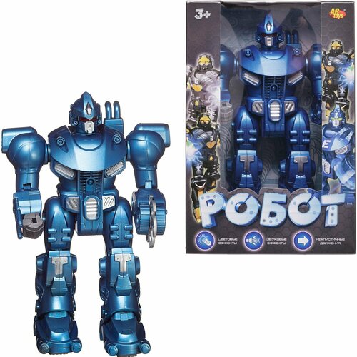 Робот Abtoys синий, с эффектами, на батарейках робот abtoys антрацит с эффектами на батарейках