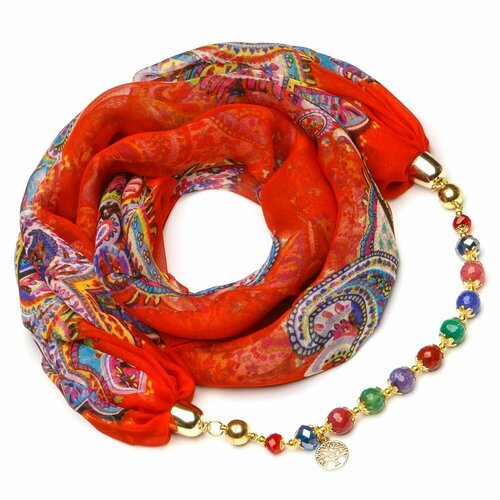 фото Платок foxtrot,80х80 см, красный, мультиколор