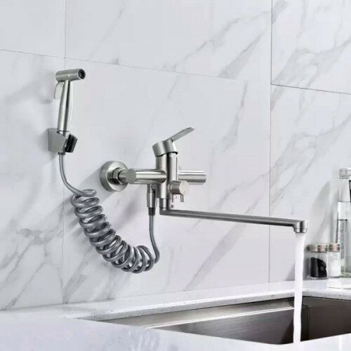 фото Настенный профессиональный смеситель для моек, котломоек