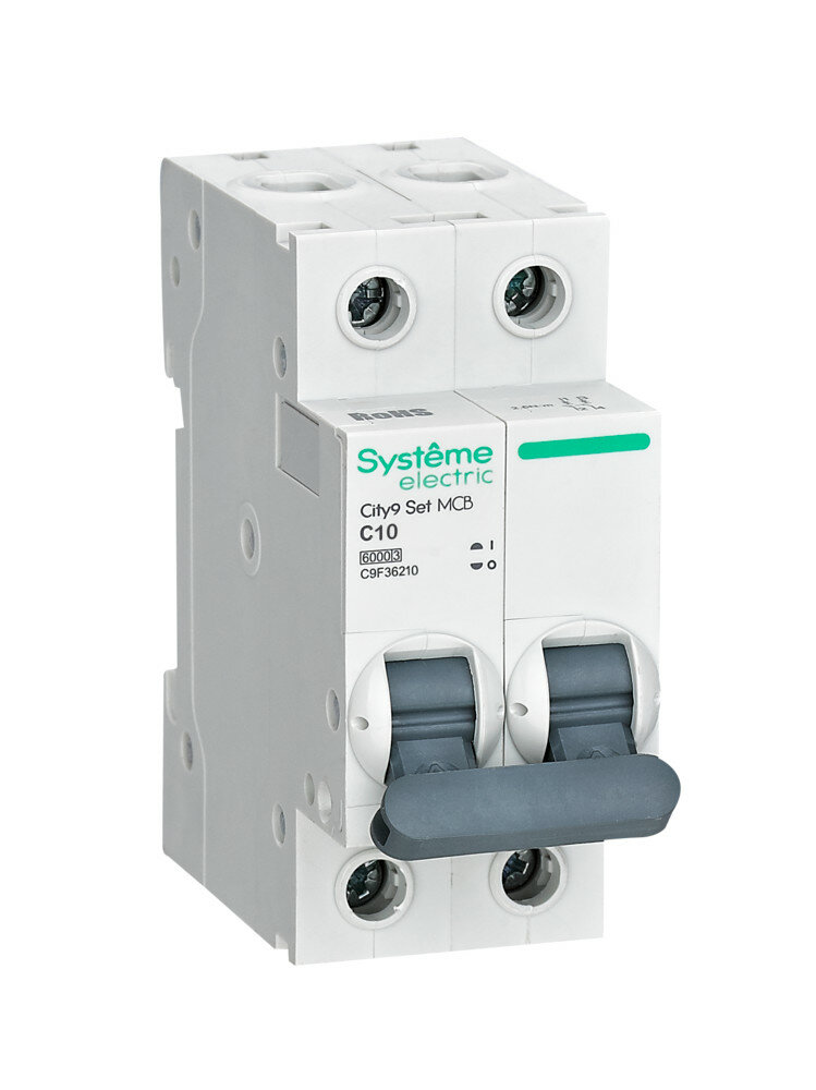 Автоматический выключатель Systeme Electric City9 Set С 10А 2P 6kA 230В
