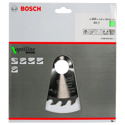 Диск пильный Bosch 165х24х30мм Optiline Wood