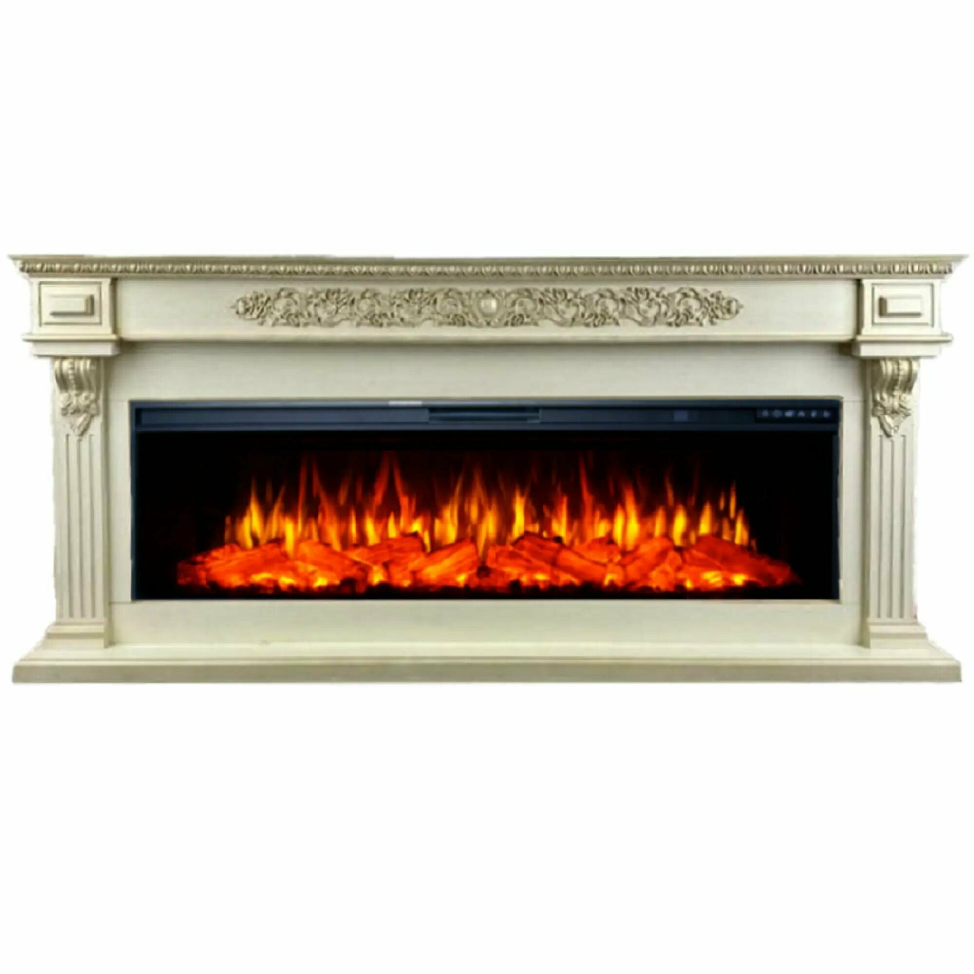 фото Электрический камин Inter Flame Вена (Бежевый с з. патиной) с очагом FreeSpace 60