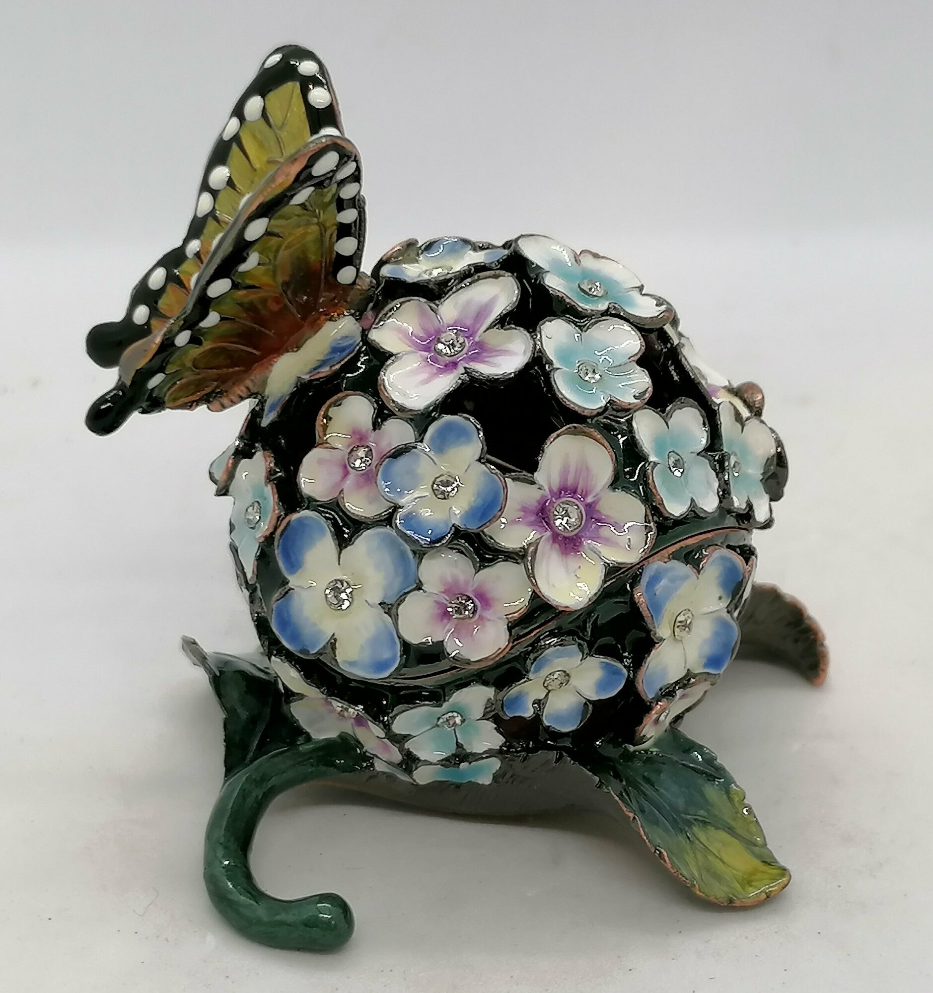 Шкатулка Фаберже " С бабочкой" ВР1729 темная