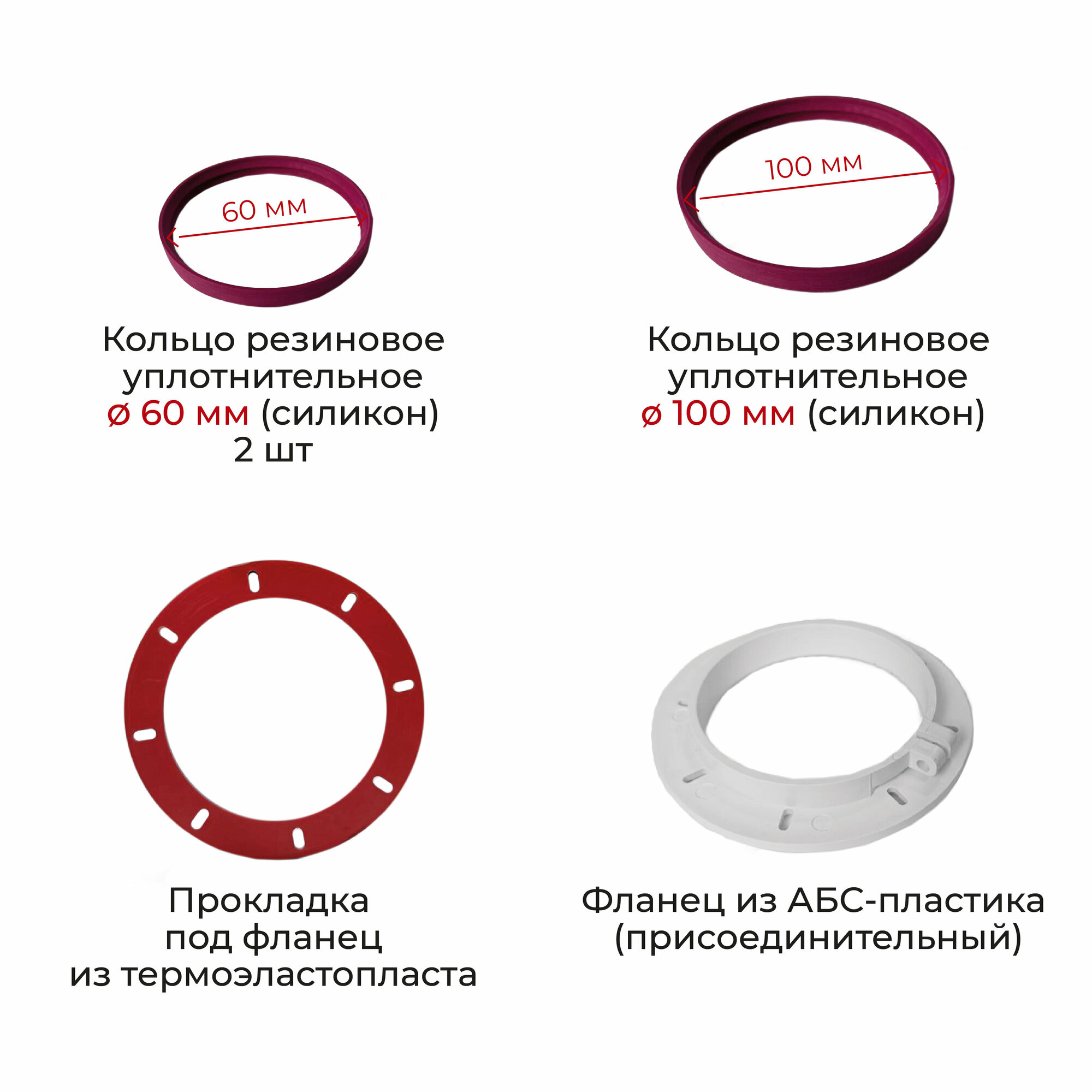 Набор запасных частей для комплекта коаксиального 60/100 мм "Прок" - фотография № 4