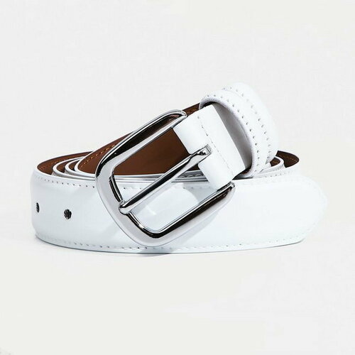 фото Ремень сима-ленд, размер 115, белый сима-лэнд