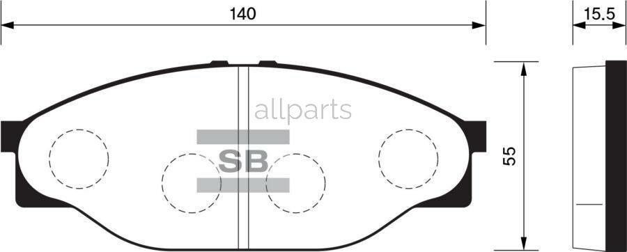 SANGSIN BRAKE SP1139 Колодки торм. дисковые Hi-Q TOYOTA HI-ACE 89-95 (D434)
