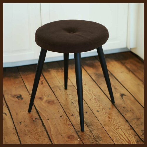 Табурет для кухни мягкий велюр шоколадный лофт для дома, современный дизайн для квартиры и дома