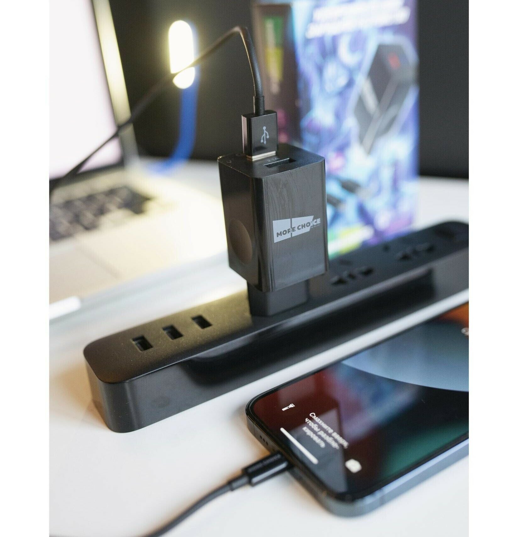 Зарядное устройство сетевое More Choice Smart 2*USB 3.0A QC3.0 быстрая зарядка для micro USB Black - фото №4