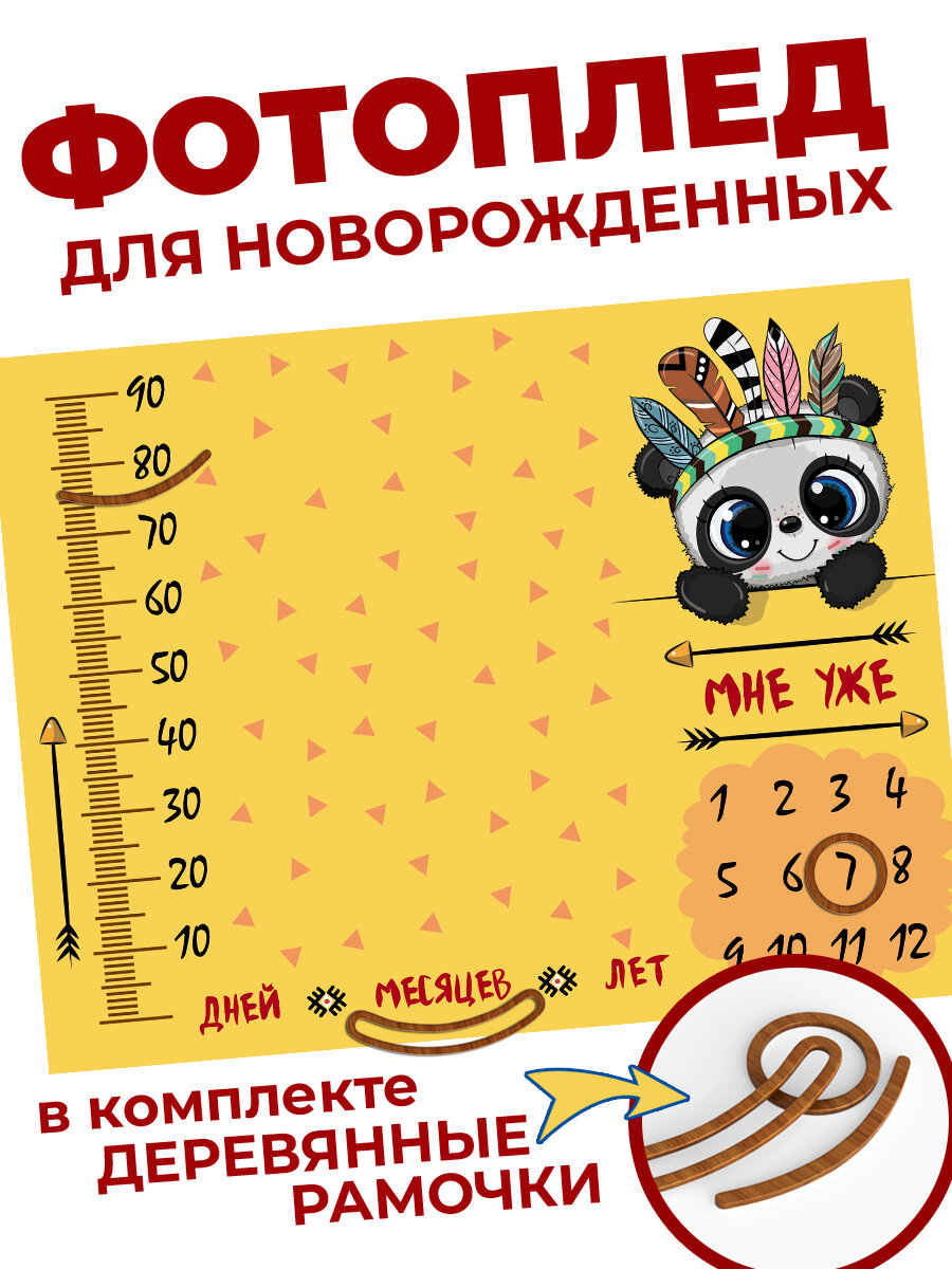 Фотоплед детский из флиса Homepick "panda/26078/" 100х130 см