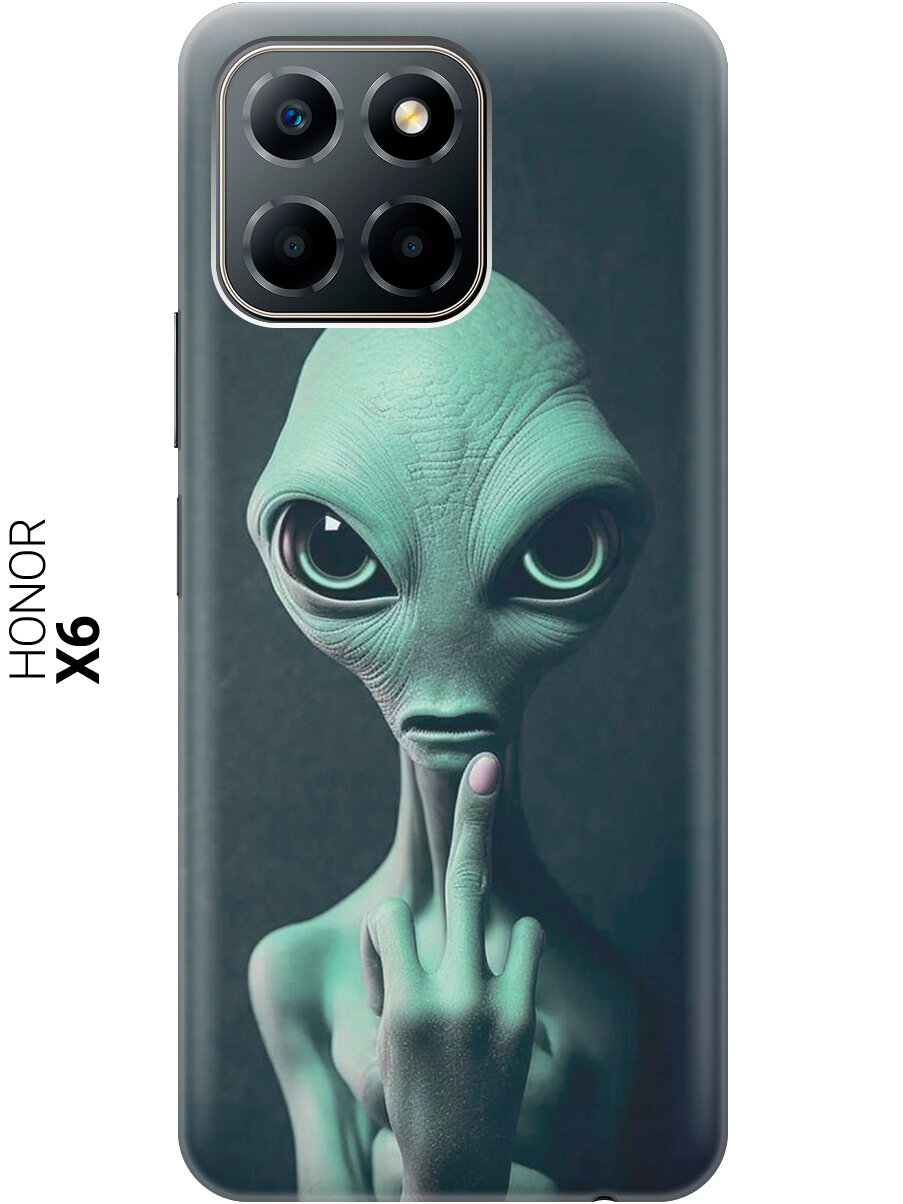 Силиконовый чехол на Honor X6 / X8 5G / Хонор Х6 / Х8 5Г с рисунком "Инопланетянин"