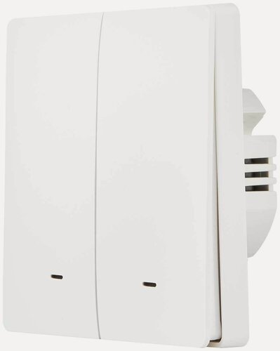 Изображение товара Выключатель Hommyn настенный, zigbee, 2 клавиши (без нейтрали) SWZBNN02W