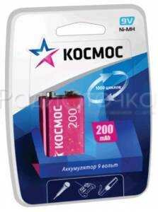 Аккумулятор 6F22 200мА.ч 1BL (блист.1шт) KOCNI-MH6F22(200mAh) КОСМОС - фото №19