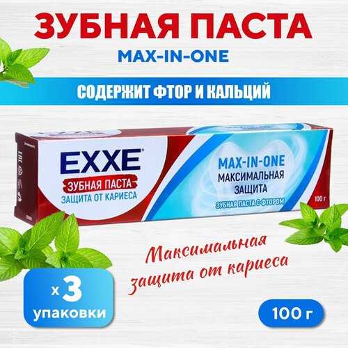 Зубная паста EXXE Max-in-one Максимальная защита от кариеса, 100 г (3 упаковки)