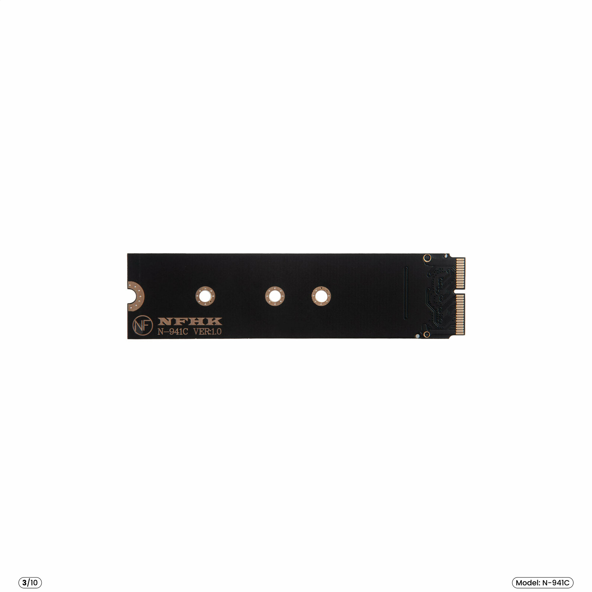 Адаптер-переходник для SSD M.2 2230-2280 PCI-E NVMe в разъем 12+16 pin MacBook Air 11/13, Pro Retina 13/15, iMac 21.5/27, Mac Pro, 2013-2019, N-941C — фото 3