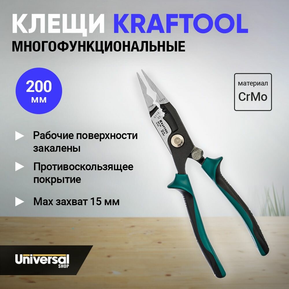 Клещи KRAFTOOL KM-20 многофункциональные 23336-20