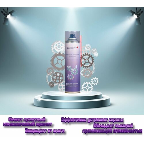 Смазка многоцелевая проникающая бесцветная от коррозии от скрипов 400 мл аэрозоль K1485 KUJIWA 315₽