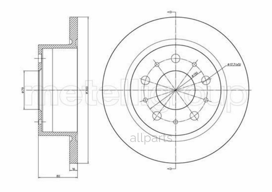 METELLI 23-0911C Диск тормозной Metelli