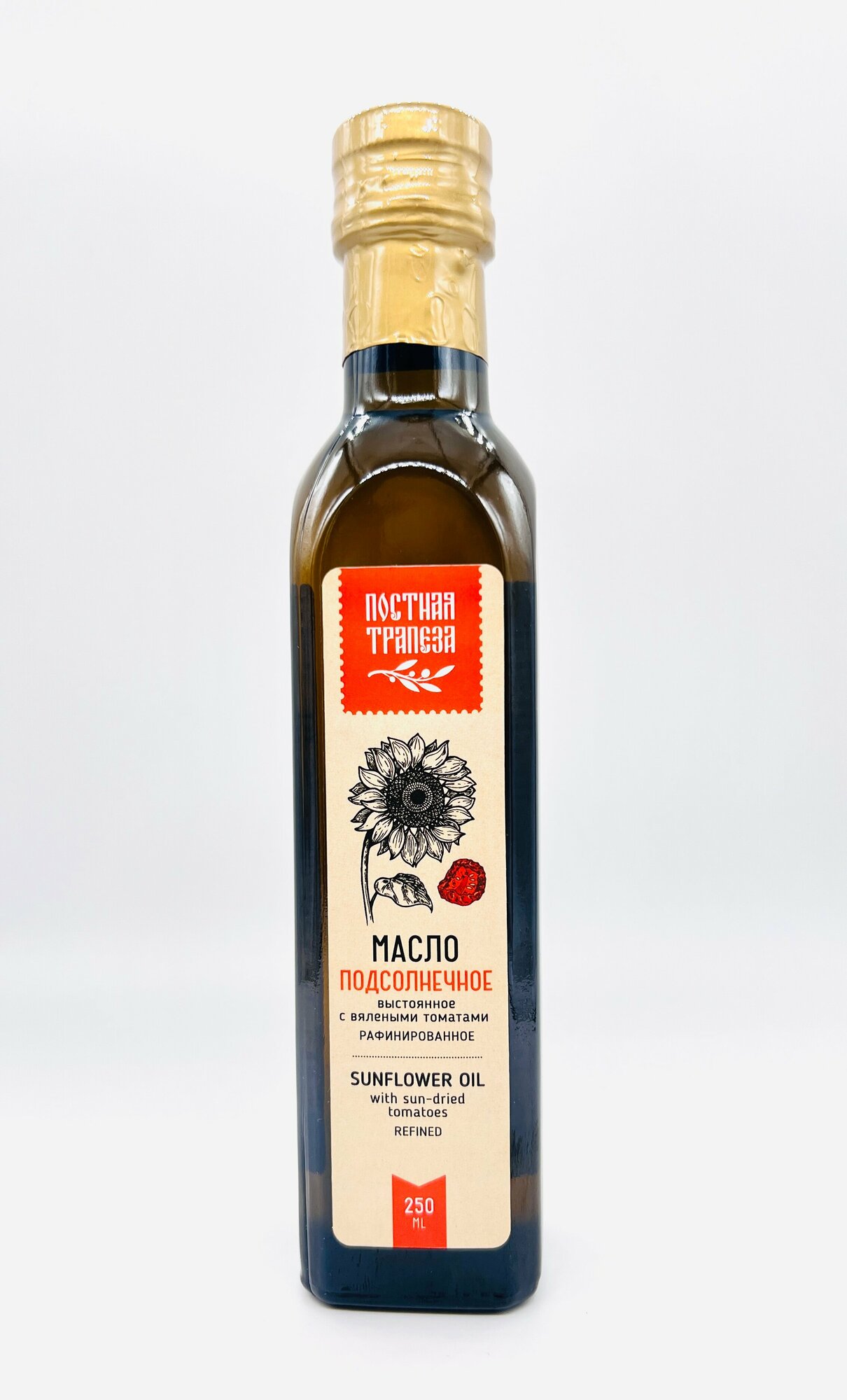 фото Масло подсолнечное выстоянное с вялеными томатами, стекл. бут, 250мл