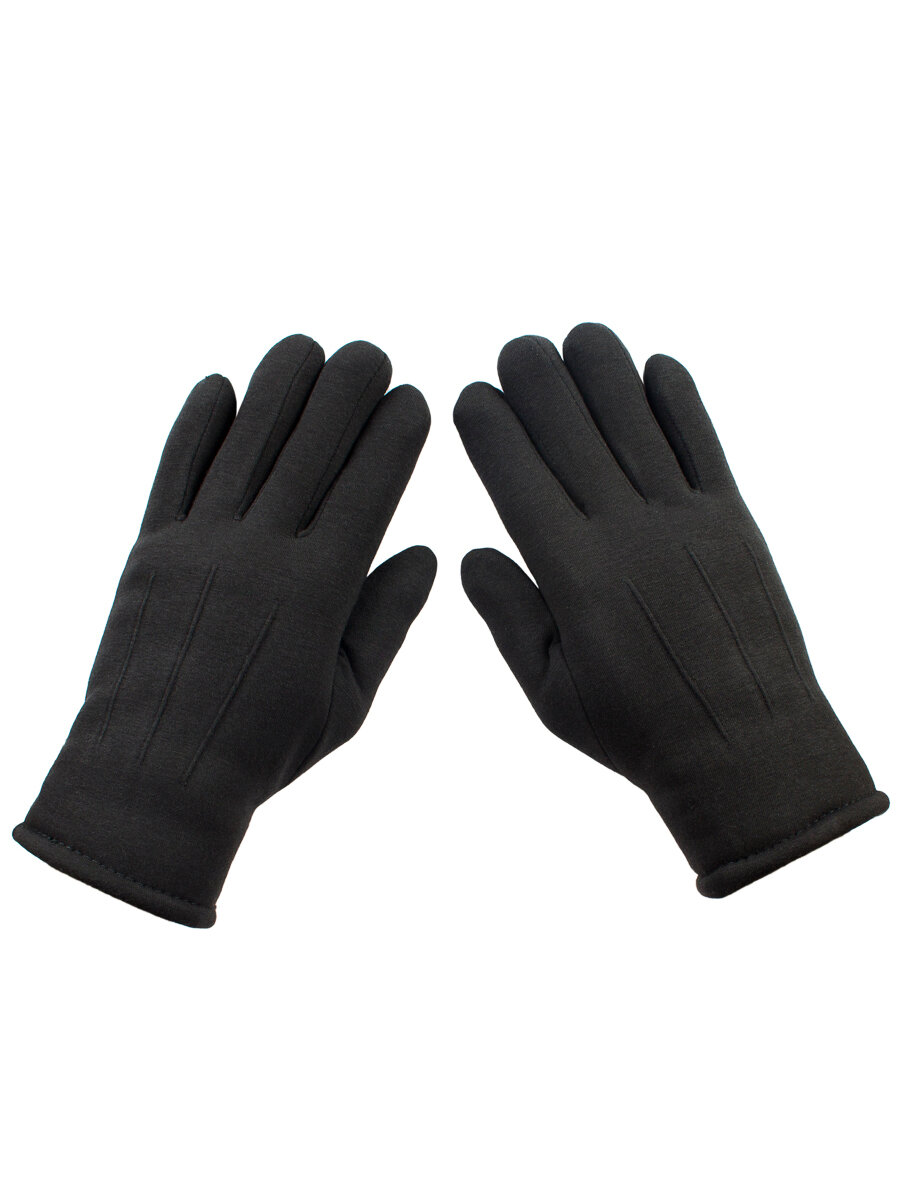 Перчатки флисовые зимние c искусственным мехом цвет черный (размер: 125)