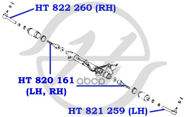Наконечник рулевой тяги, левый Hanse арт. HT821259