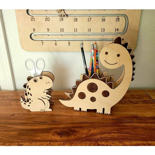 Подставка для ручек и карандашей Динозаврики 2шт Ais Laser Декор для детской комнаты 475₽