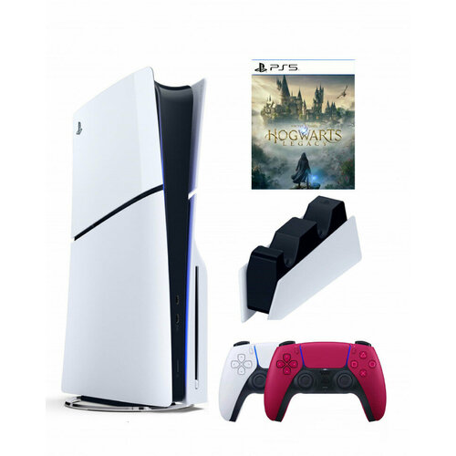 Приставка Sony Playstation 5 slim 1 Tb+2-ой геймпад(красный)+зарядное+Хогвартс игровая консоль sony playstation 5 standard edition с дисководом и двумя геймпадами белый