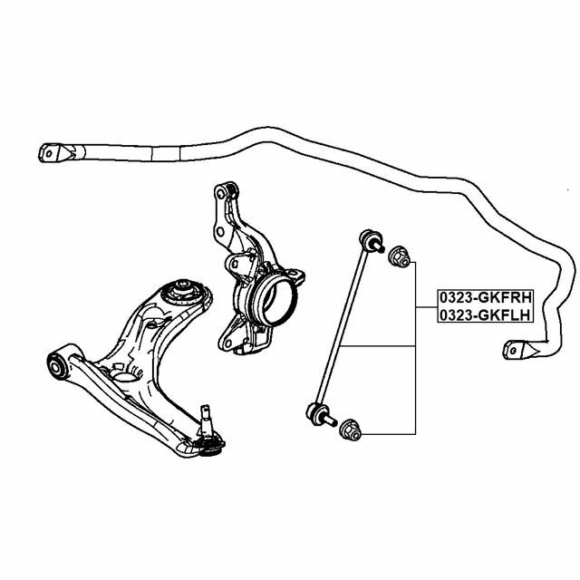 Тяга стабилизатора передняя левая FEBEST 0323-GKFLH для автомобилей Honda.