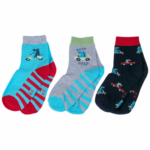 фото Носки rusocks 3 пары, размер 16-18, мультиколор, голубой