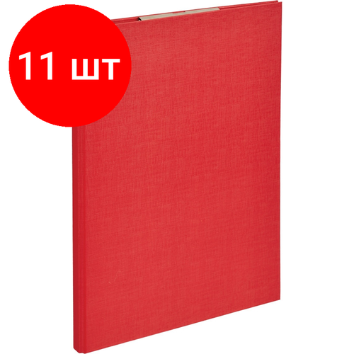 Комплект 11 штук, Папка-планшет д/бумаг Attache A4 красный с верхней створкой