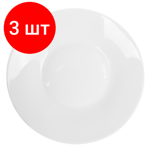 Комплект 3 штук, Тарелка Tvist Ivory глубокая, фарфор, D203мм, V250мл, белая, фк4008