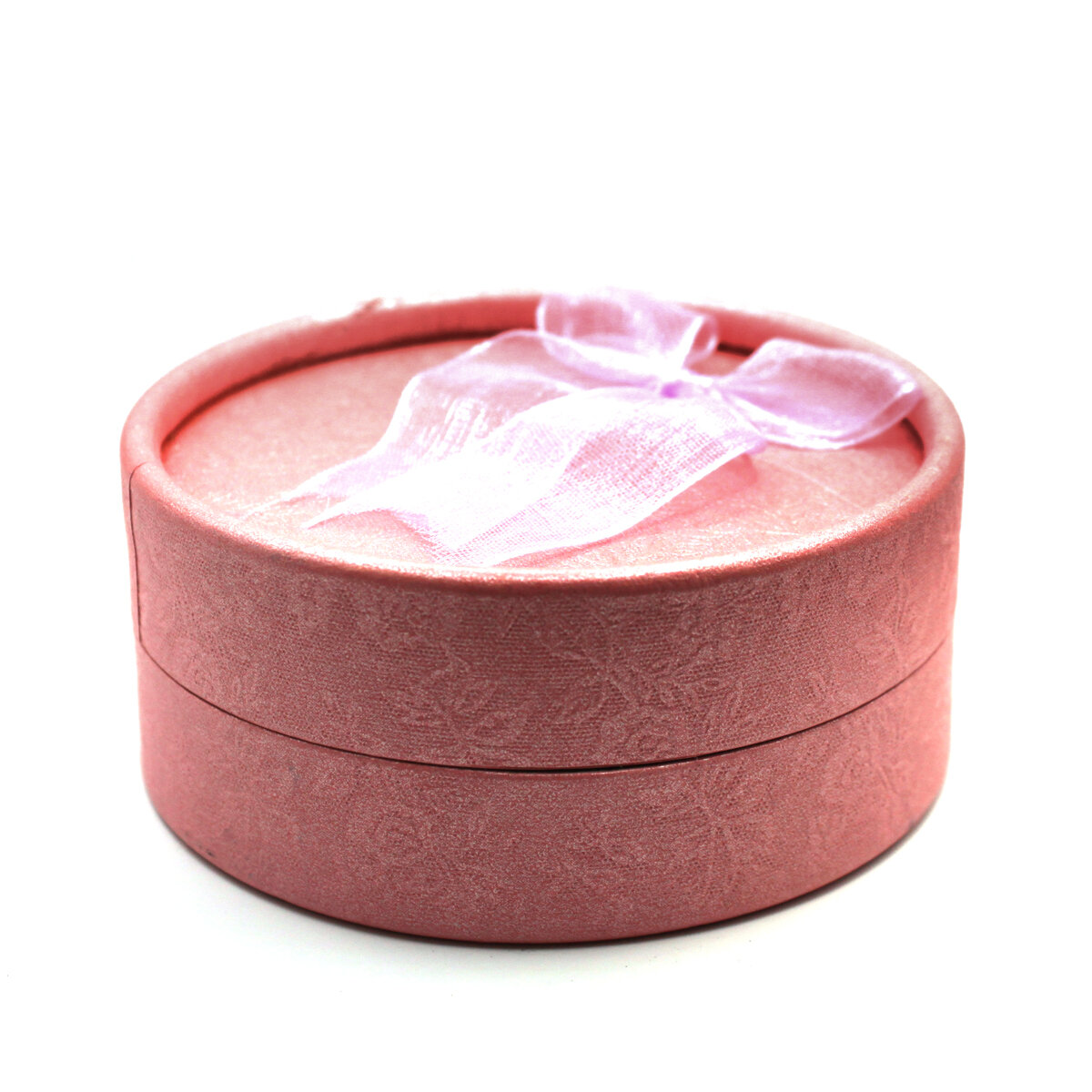 Подарочная розовая круглая коробка 8см