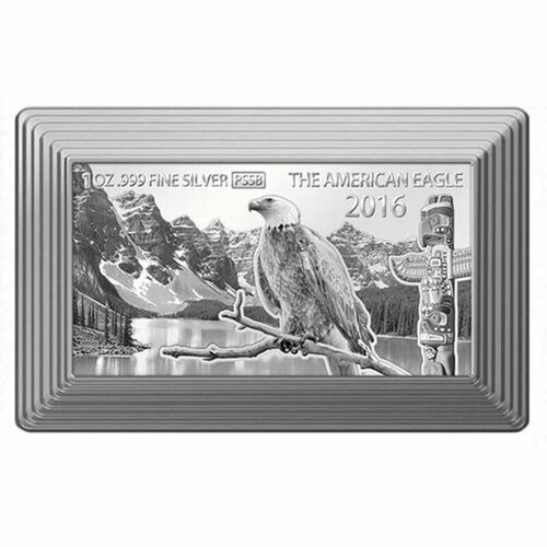 Инвестиционная серебряная монета 999 пробы (31.1 г) 1 доллар Американский орел в капсуле. Фиджи 2016 PF фиджи 1 доллар 2010 г