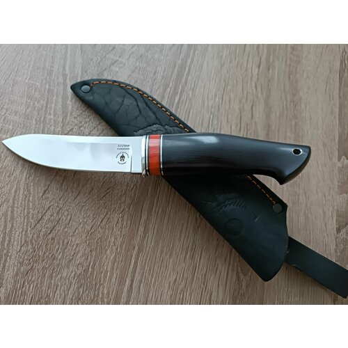 Нож разделочный шкуросъемный, сталь дамасская кованая 61-63 HRC, с чехлом