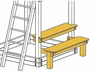 Столик с лавочкой для деревянных площадок с габаритами домика 13 * 13 м и меньше