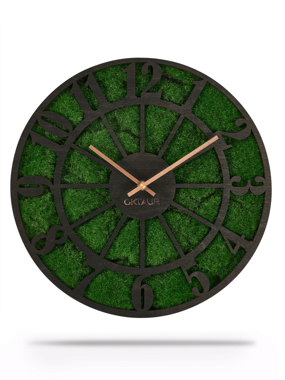 Часы настенные "кирия" бесшумные интерьерные деревянные 37 см. Декор с искусственным мхом. Лофт для дома, офиса, кафе, ресторана. Дизайнерские часы.