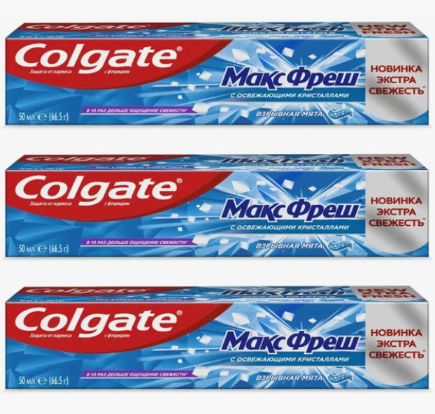 Colgate Макс Фреш Взрывная мята, 50 мл, 3 шт.