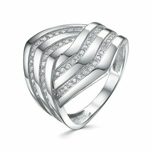 фото Кольцо diamant online, серебро, 925 проба, фианит, размер 17, бесцветный