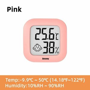 Электронный термометр гигрометр для измерения температуры и влажности в помещении (Розовый)