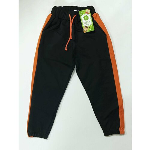 фото Брюки katlen kids, размер 98, черный, оранжевый