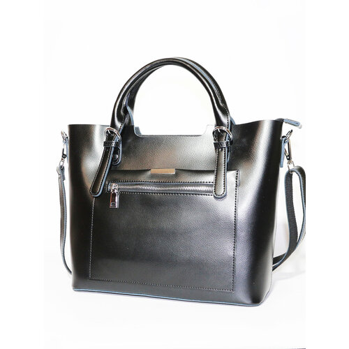 Сумка шоппер Finsa, фактура гладкая, чёрный