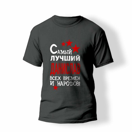 фото Футболка artstyle "самый лучший данислав всех времен и народов", размер 2xl, серый без бренда