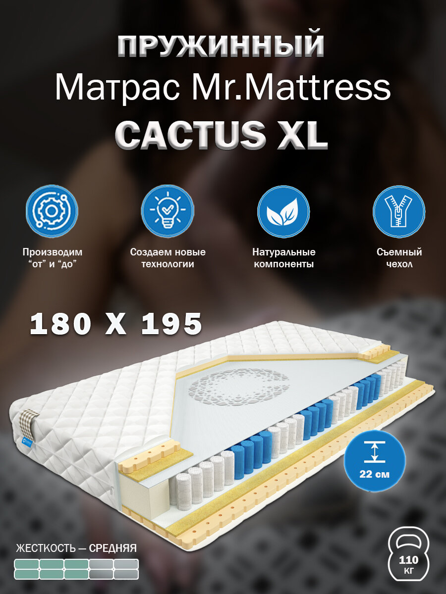 Матрас CACTUS XL BioCrystal Mr.Mattress, 180x195 см