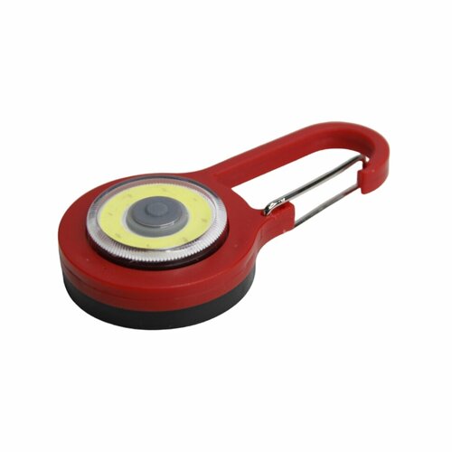 Фонарь-карабин светодиодный красный брелок металл батарейки в комплекте подарочная упаковка фиолетовый