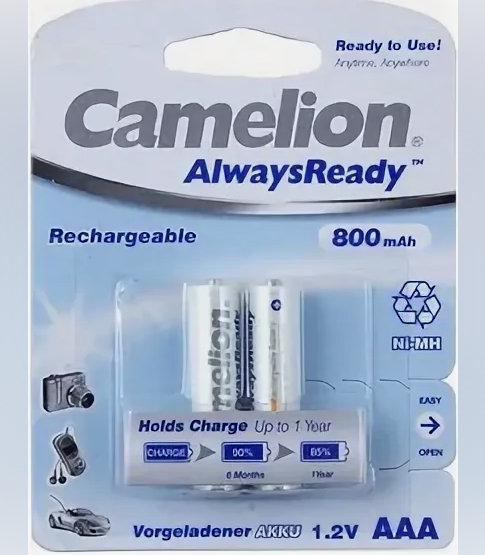 Аккумулятор 800mAh NH-AAA800AR-BP2 1.2V Camelion